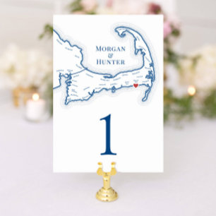 Wychmere Beach Resort Harwich Port Wedding Table Number