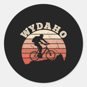 Wydaho Wyoming Idaho Mountain Biking Biker Cyclist Classic Round Sticker