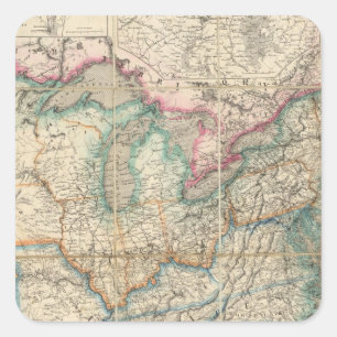 Wyld's Military Map Of The United States Square Sticker