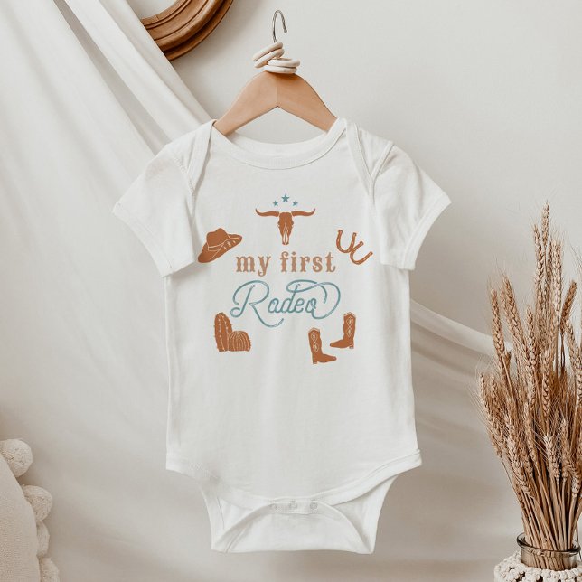 WYNONA Boho Terracotta 1st Rodeo Cowboy Country Baby Bodysuit (Creator Uploaded)