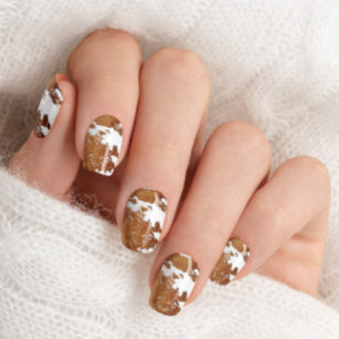 WYNONA Brown Cow Print Cowgirl Rodeo Themed Minx Nail Art