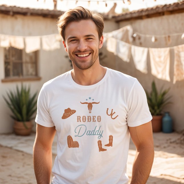 WYNONA Orange & Teal Cowgirl Rodeo Daddy T-Shirt (Creator Uploaded)