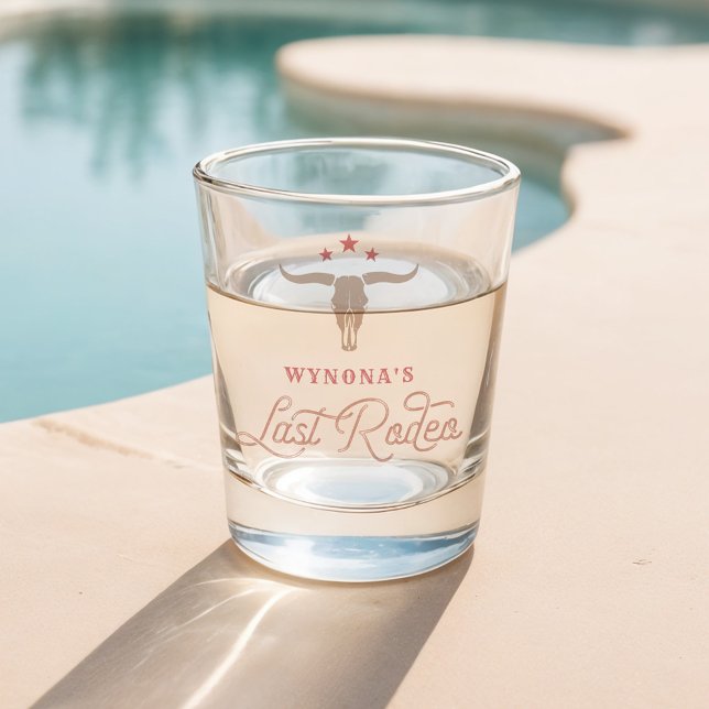 WYNONA Pink Cowgirl Last Rodeo Bachelorette Shot Glass (Creator Uploaded)