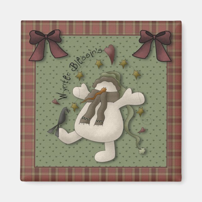 Wynter Blessin's Snowman Magnet (Front)