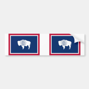 Wyomimg flag bumper sticker