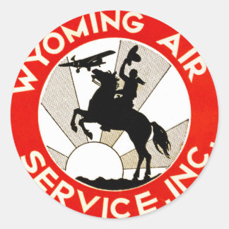 Wyoming Air Service Classic Round Sticker