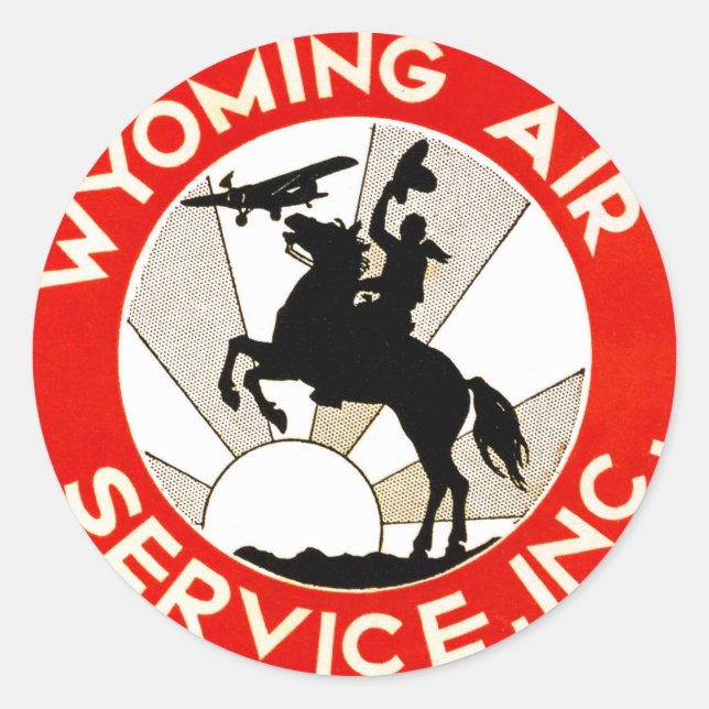 Wyoming Air Service Classic Round Sticker (Front)