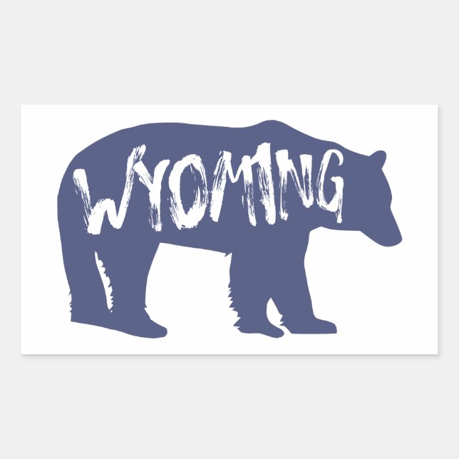 Wyoming Bear Rectangular Sticker (Front)