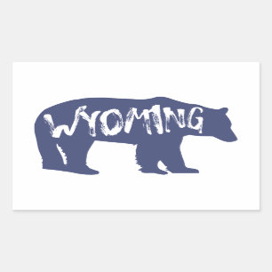 Wyoming Bear Rectangular Sticker