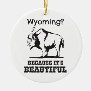 Wyoming? Because It's Beautiful Ceramic Tree Decoration