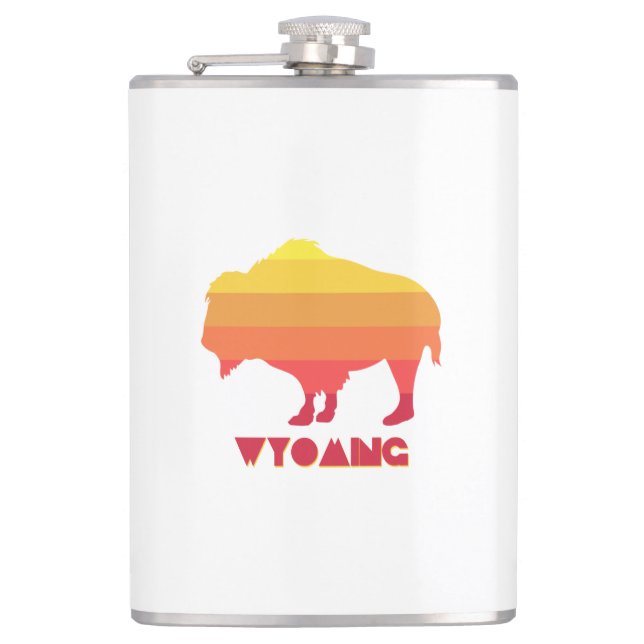 Wyoming Bison Hip Flask (Front)