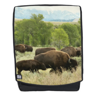 Wyoming Bison Nature Animal Photography Backpack