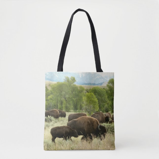 Wyoming Bison Nature Animal Photography Tote Bag (Front)