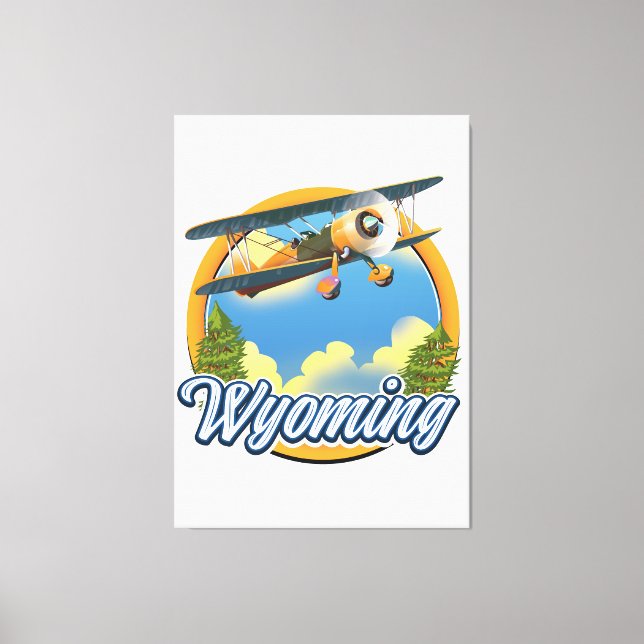 Wyoming Cartoon logo Canvas Print (Front)