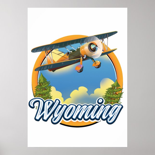 Wyoming Cartoon logo Poster (Front)