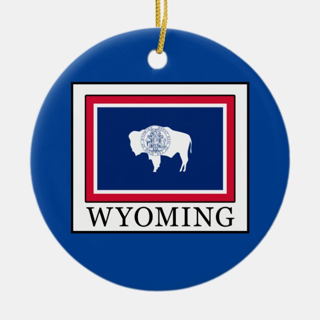 Wyoming Ceramic Tree Decoration (Front)