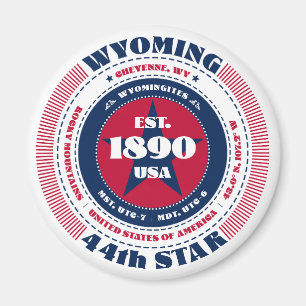 Wyoming Circle Typography Souvenir Magnet