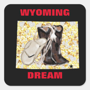 WYOMING DREAM  SQUARE STICKER