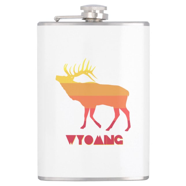 Wyoming Elk Hip Flask (Front)