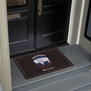 WYOMING EQUALITY STATE FLAG DOORMAT
