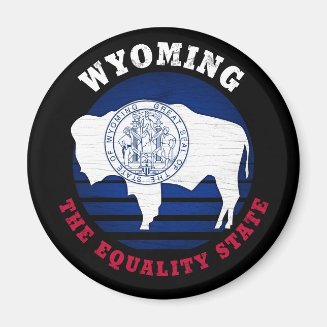 WYOMING EQUALITY STATE FLAG MAGNET (Front)