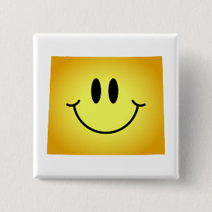 Wyoming Face 15 Cm Square Badge