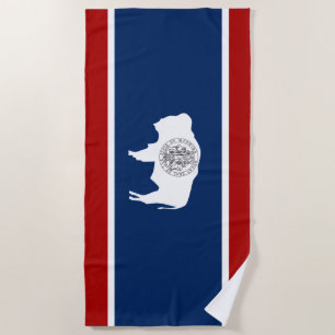 Wyoming flag beach towel