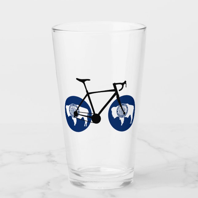 Wyoming Flag Cycling Glass (Front)