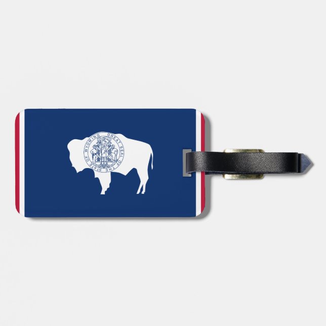 Wyoming Flag Luggage Tag (Back Horizontal)