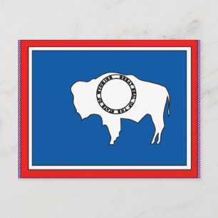 Wyoming Flag Map Postcard