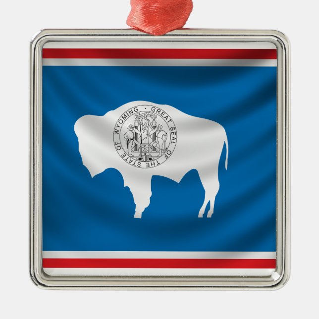 Wyoming Flag Metal Tree Decoration (Front)