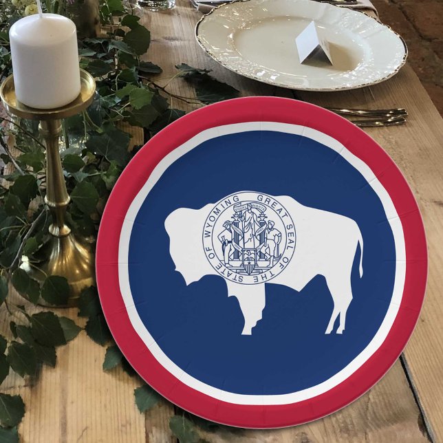 Wyoming Flag plates, party, sports, Wyoming Paper Plate (Creator Uploaded)