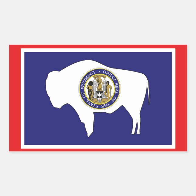 Wyoming Flag Rectangular Sticker (Front)