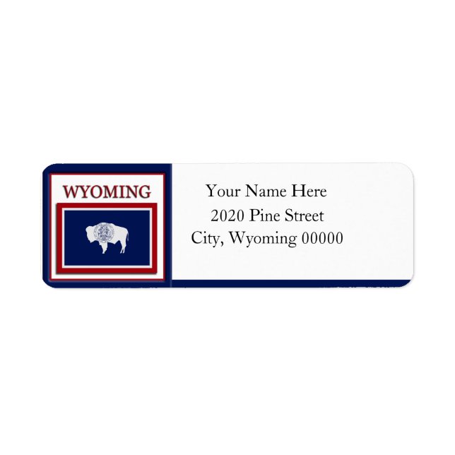 Wyoming Flag Return Address Label (Front)