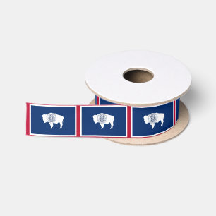 Wyoming Flag ribbon, USA, Wyoming fashion /sports Satin Ribbon
