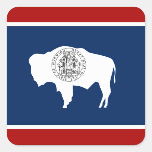 Wyoming flag square sticker