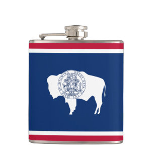 Wyoming Flag & travel Wyoming USA States/sport fan Hip Flask