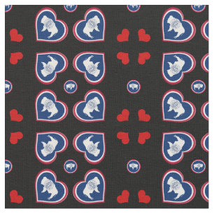 Wyoming Flag & Wyoming Hearts fashion Fabric / USA