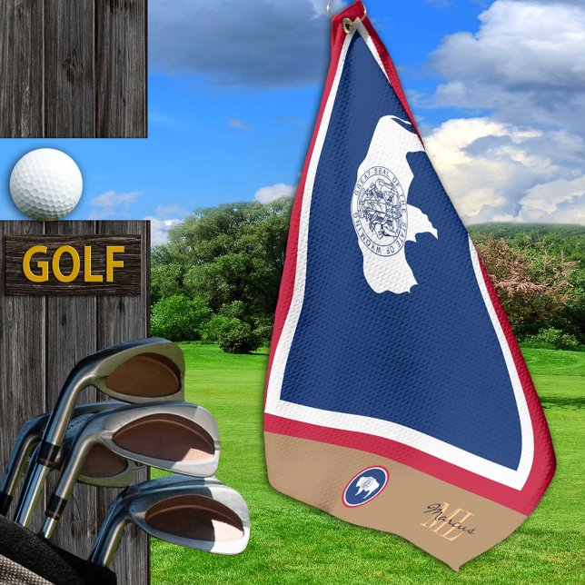 Wyoming flag & Wyoming monogrammed / golf towel (Creator Uploaded)