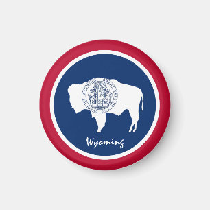 Wyoming flag & Wyoming, USA holiday/sports Magnet