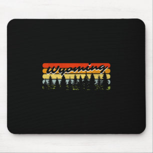 Wyoming Forest Sunset Trees Cabin Theme Souvenir Mouse Pad