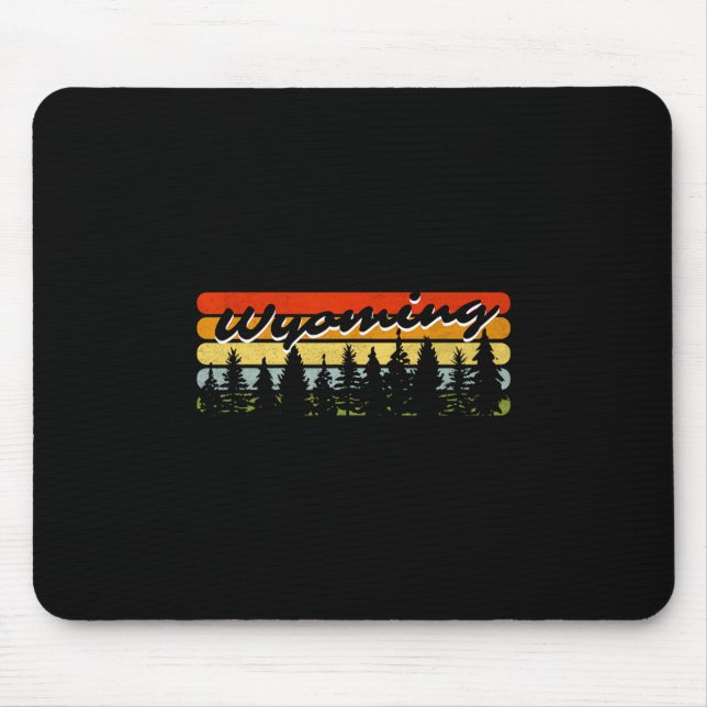 Wyoming Forest Sunset Trees Cabin Theme Souvenir  Mouse Pad (Front)