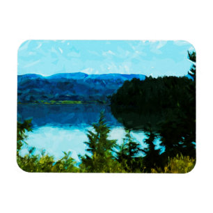 Wyoming Grand Teton Mountains Abstract Magnet