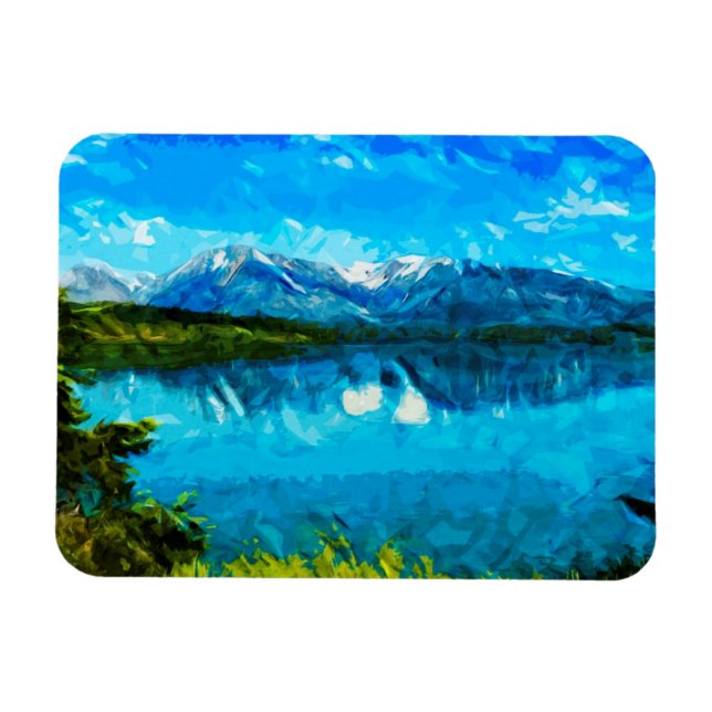 Wyoming Grand Teton Mountains Abstract Magnet (Horizontal)