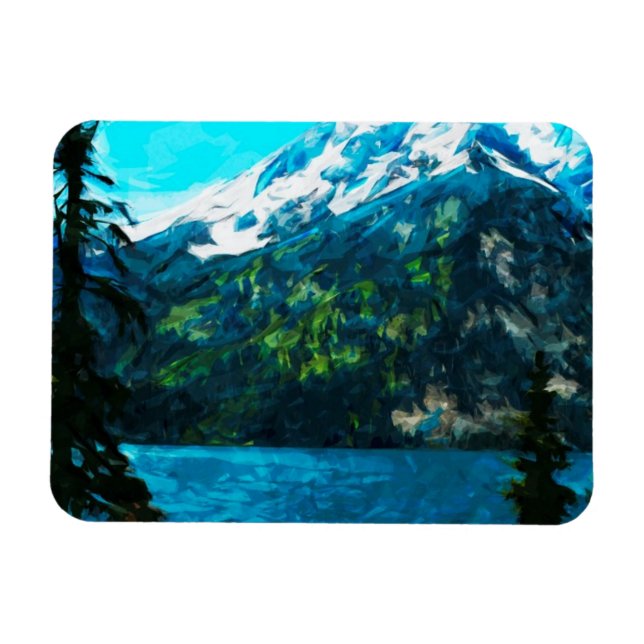 Wyoming Grand Teton Mountains Abstract Magnet (Horizontal)