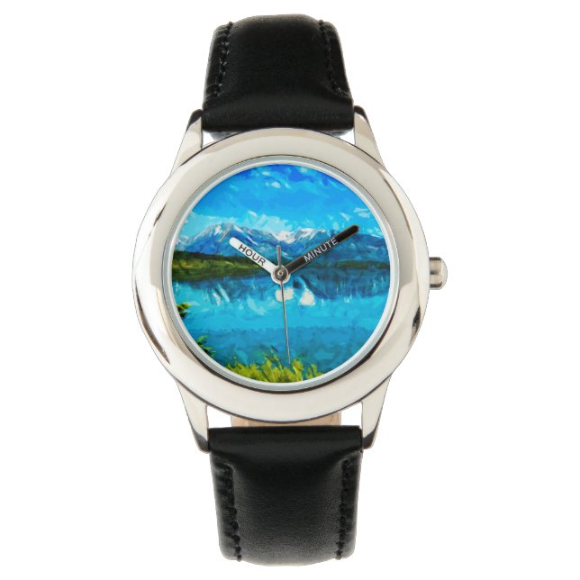 Wyoming Grand Teton Mountains Abstract Watch (Front)
