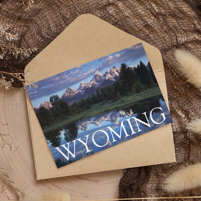 Wyoming, Grand Teton National Park 4 Postcard (Postcard on table)