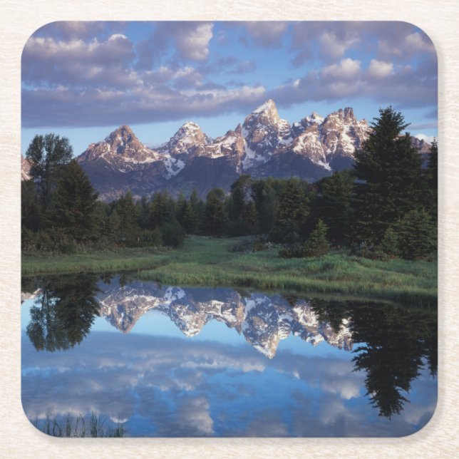 Wyoming, Grand Teton National Park 4 Square Paper Coaster (Front)