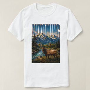 Wyoming Grand Teton Wildlife Mountain Adventure T-Shirt