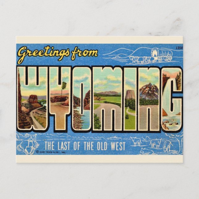 Wyoming Greetings Postcard (Front)